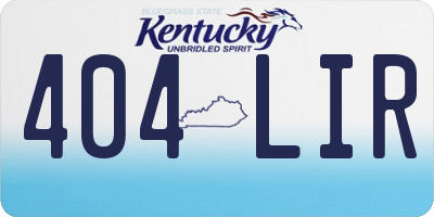 KY license plate 404LIR