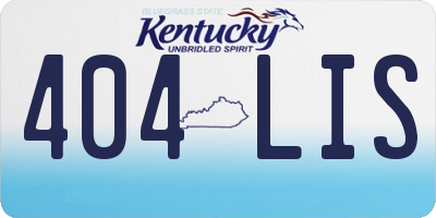 KY license plate 404LIS