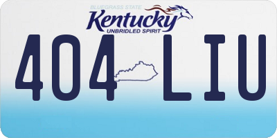 KY license plate 404LIU