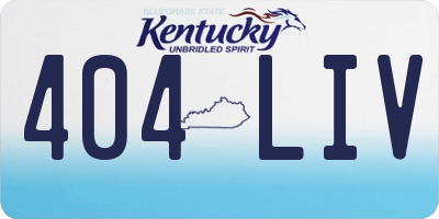 KY license plate 404LIV