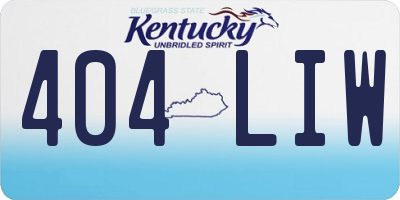 KY license plate 404LIW