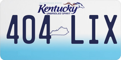 KY license plate 404LIX