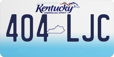 KY license plate 404LJC