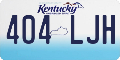 KY license plate 404LJH