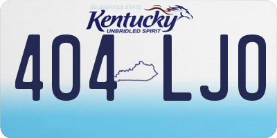 KY license plate 404LJO