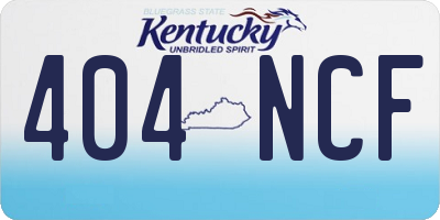 KY license plate 404NCF