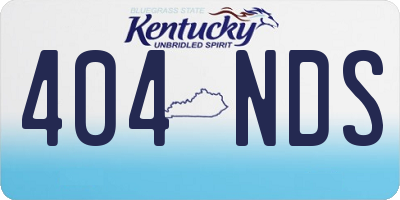 KY license plate 404NDS