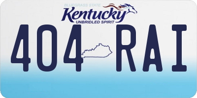 KY license plate 404RAI