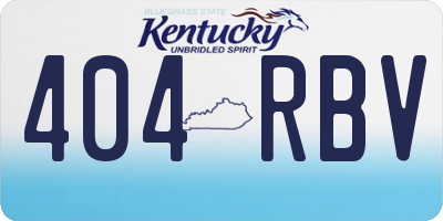 KY license plate 404RBV