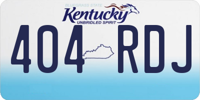 KY license plate 404RDJ
