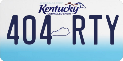 KY license plate 404RTY