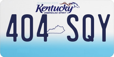 KY license plate 404SQY