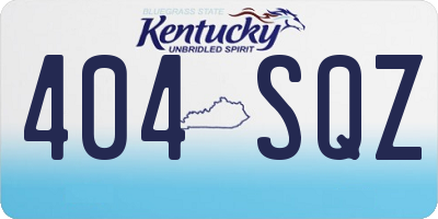 KY license plate 404SQZ