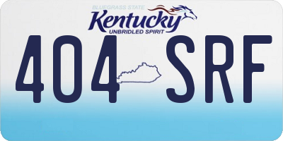 KY license plate 404SRF
