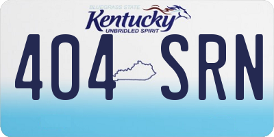 KY license plate 404SRN