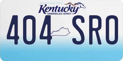 KY license plate 404SRO