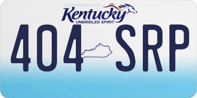 KY license plate 404SRP