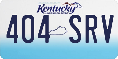 KY license plate 404SRV