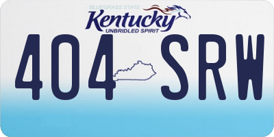 KY license plate 404SRW