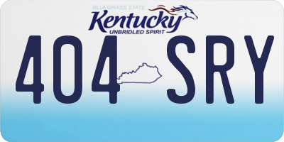 KY license plate 404SRY