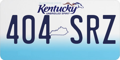 KY license plate 404SRZ
