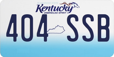 KY license plate 404SSB