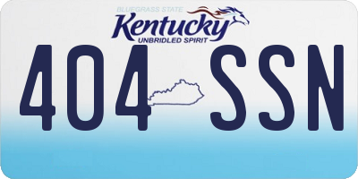 KY license plate 404SSN