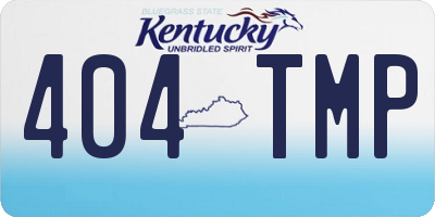 KY license plate 404TMP