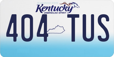 KY license plate 404TUS