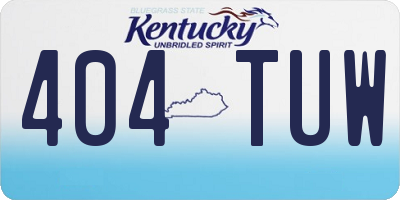 KY license plate 404TUW