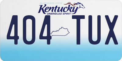 KY license plate 404TUX