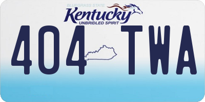 KY license plate 404TWA