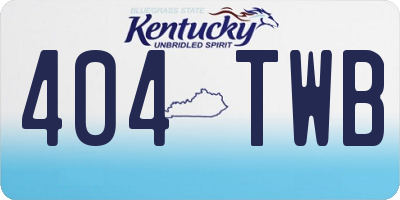 KY license plate 404TWB