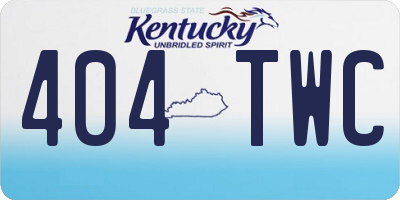 KY license plate 404TWC