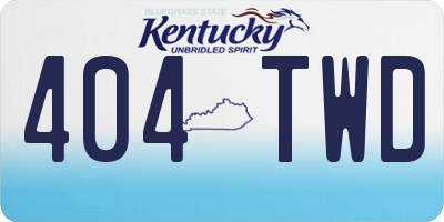 KY license plate 404TWD
