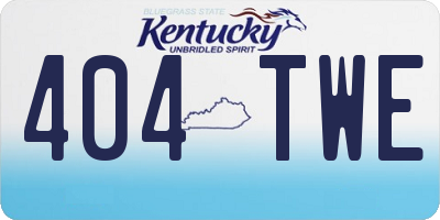 KY license plate 404TWE