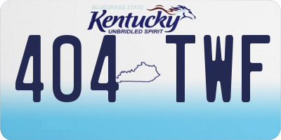 KY license plate 404TWF