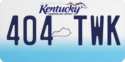 KY license plate 404TWK