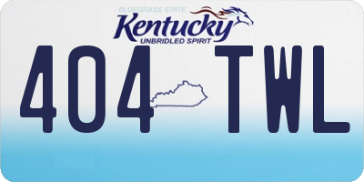 KY license plate 404TWL