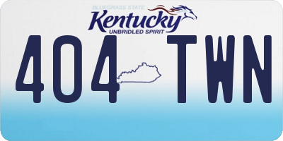KY license plate 404TWN