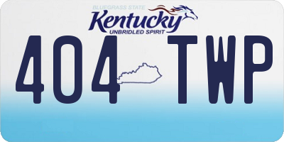 KY license plate 404TWP