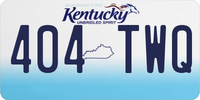 KY license plate 404TWQ