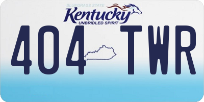 KY license plate 404TWR