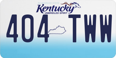 KY license plate 404TWW