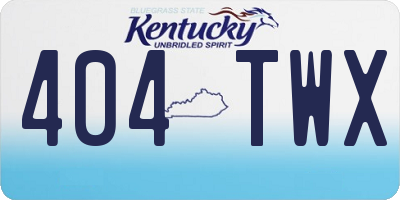 KY license plate 404TWX