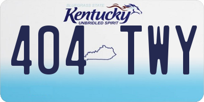 KY license plate 404TWY