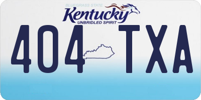 KY license plate 404TXA