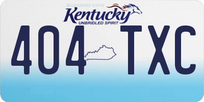 KY license plate 404TXC