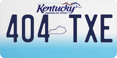 KY license plate 404TXE