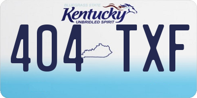 KY license plate 404TXF